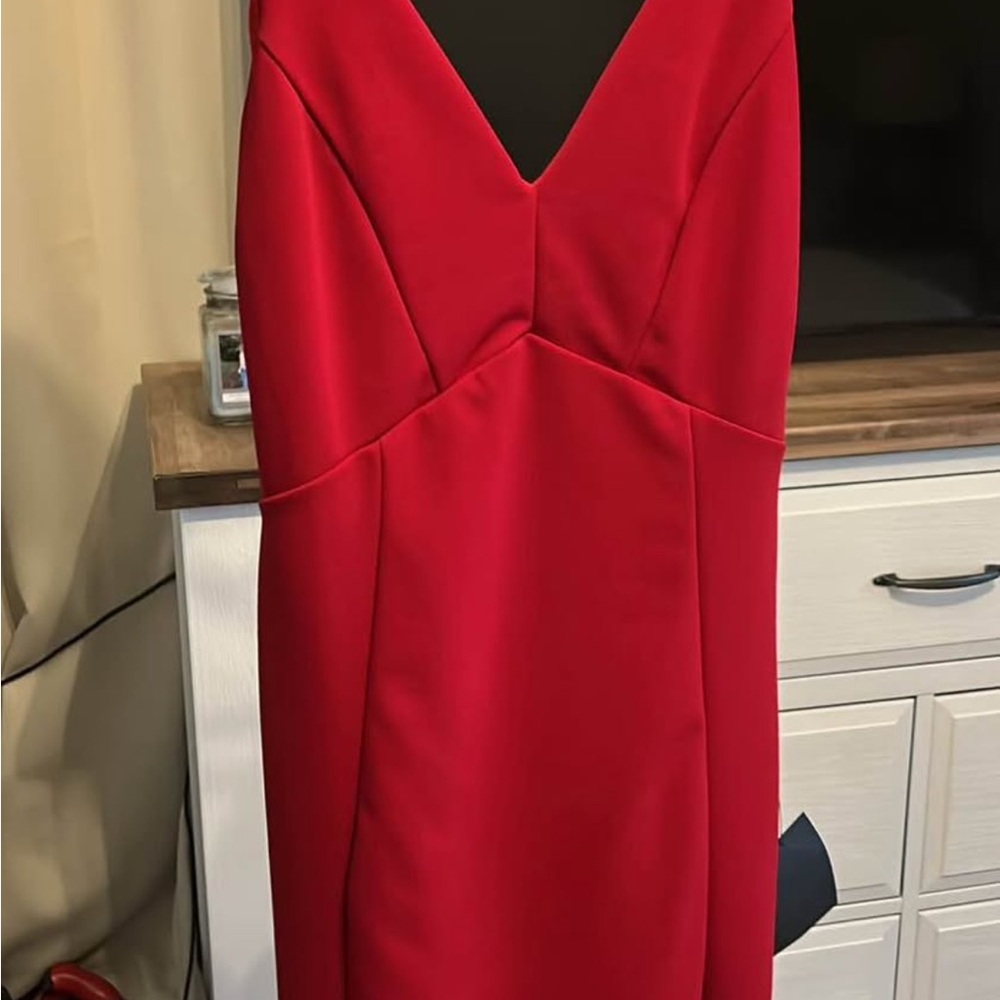 Lulu's Vibrant Red Backless Dress